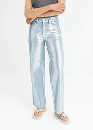 Wide-Leg-Jeans, mit Glanzbeschichtung, bonprix