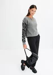 Oversize-Pullover mit Leo-Muster, bonprix