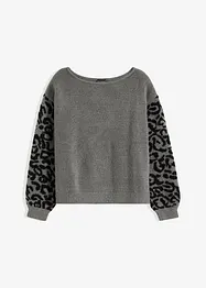 Oversize-Pullover mit Leo-Muster, bonprix
