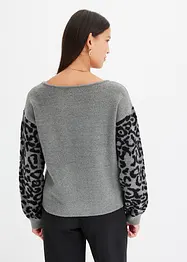 Oversize-Pullover mit Leo-Muster, bonprix