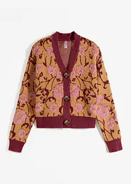 Geblümte Grobstrickjacke, bonprix