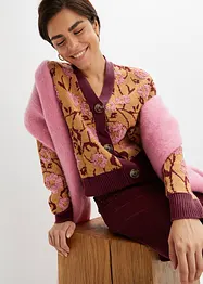 Geblümte Grobstrickjacke, bonprix
