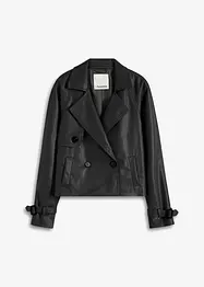 kurzer Lederimitat-Trenchcoat, bonprix
