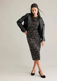 kurzer Lederimitat-Trenchcoat, bonprix