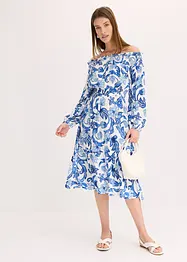 Carmen-Kleid aus strukturierter Viskose, bonprix