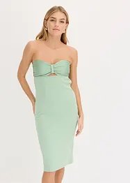 Bandeau-Kleid mit glänzendem Satin, bonprix