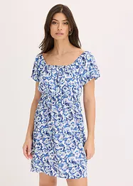 Minikleid mit Raffungen aus strukturierter Viskose, bonprix