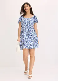 Minikleid mit Raffungen aus strukturierter Viskose, bonprix