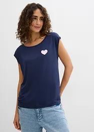 Vokuhila-Shirt aus fließendem Viskosemix, bonprix