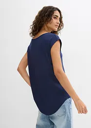 Vokuhila-Shirt aus fließendem Viskosemix, bonprix