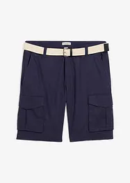 Regular Fit Cargo-Bermuda mit Gürtel aus Leinen-Mix, bonprix