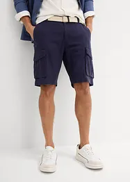 Regular Fit Cargo-Bermuda mit Gürtel aus Leinen-Mix, bonprix
