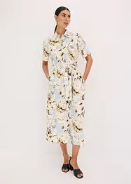 Hemdblusenkleid aus Viskose mit Bindeband (2.-tlg.), bonprix