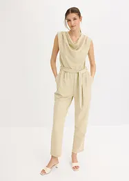 Jersey-Jumpsuit mit Schulterpolster, bonprix