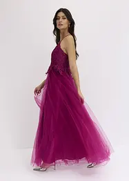 Maxikleid aus zartem Tüll mit Spitze, bonprix