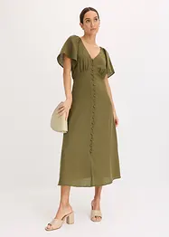 Midikleid in Leinen-Optik, bonprix