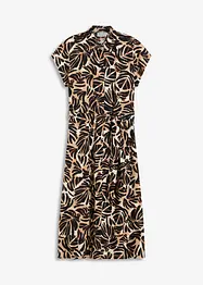 bedrucktes Midikleid in Leinen-Optik, bonprix