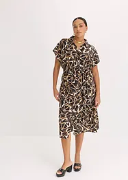 bedrucktes Midikleid in Leinen-Optik, bonprix