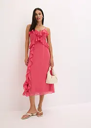 Chiffon-Midikleid mit Volants, bonprix