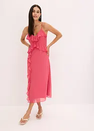 Chiffon-Midikleid mit Volants, bonprix