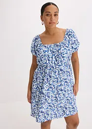 Minikleid mit Raffungen aus strukturierter Viskose, bonprix