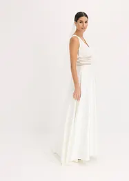 Brautkleid aus glänzendem Satin mit Spitze, bonprix