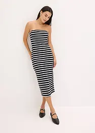 geripptes Bandeau-Kleid, bonprix