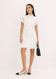 Hemdblusenkleid mit Lochstickerei, bonprix