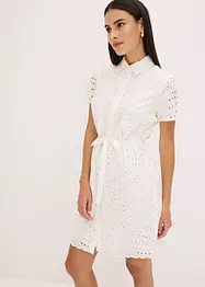 Hemdblusenkleid mit Lochstickerei, bonprix
