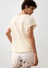 T-Shirt aus reinem Leinen mit Spitze, bonprix