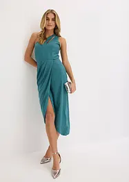 Satin-Kleid mit Drapierung, bonprix
