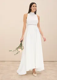 Brautkleid aus glänzendem Satin mit Spitze, bonprix