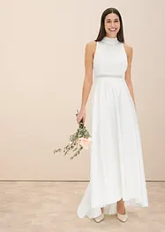 Brautkleid aus glänzendem Satin mit Spitze, bonprix