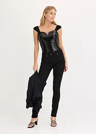 Body mit Pailletten, bonprix