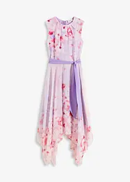 Chiffonkleid mit Zipfelsaum und Bindeband, bonprix