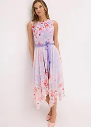 Chiffonkleid mit Zipfelsaum und Bindeband, bonprix