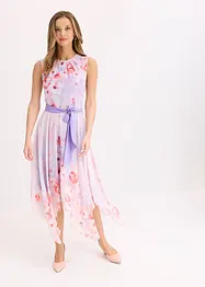 Chiffonkleid mit Zipfelsaum und Bindeband, bonprix