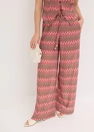 weite Jersey-Hose in Häkel-Optik, bonprix
