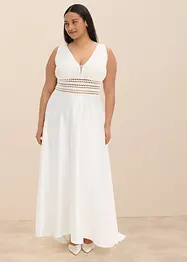 Brautkleid aus glänzendem Satin mit Spitze, bonprix