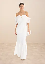 Brautkleid aus glänzendem Satin mit Strasssteinenverzierungen, bonprix