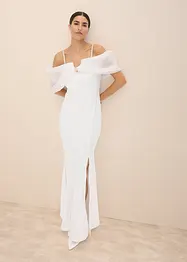 Brautkleid aus glänzendem Satin mit Strasssteinenverzierungen, bonprix