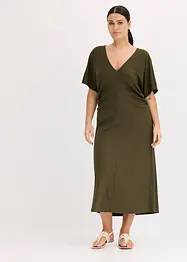Rippkleid aus Jersey mit seitlicher Raffung, bonprix