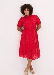 Lochstickerei-Blusenkleid aus reiner Baumwolle, bonprix
