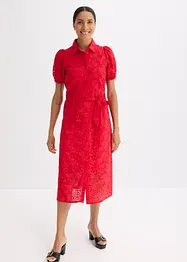 Lochstickerei-Blusenkleid aus reiner Baumwolle, bonprix