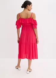 Kleid mit Volants aus strukturierter Viskose, bonprix