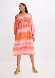 Satin-Midikleid mit Batik-Print, bonprix