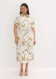 Hemdblusenkleid aus Viskose mit Bindeband (2.-tlg.), bonprix