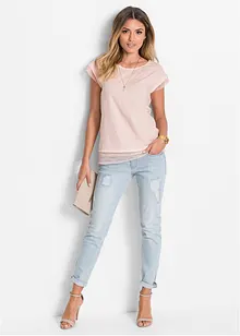 Boxy-Shirt mit Spitze, bonprix