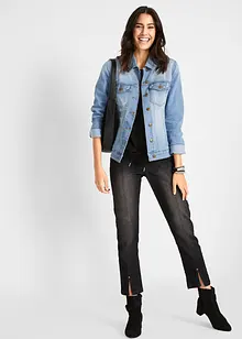 Jeansjacke mit seitlichem Rippeinsatz, bonprix