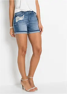 Jeansshorts Mid Waist mit Verzierung, bonprix